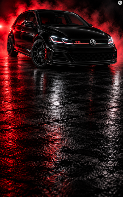 Golf 7 GTI in red studio lighting