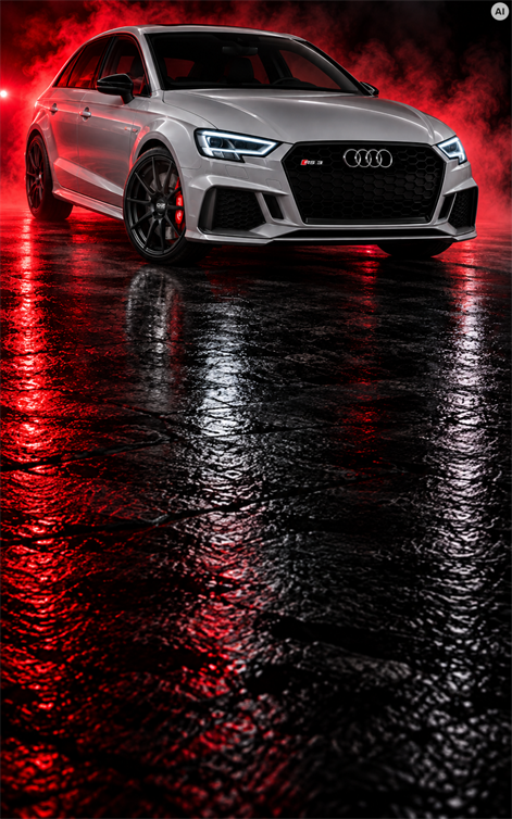 Audi RS3 8V im roten Studiolicht